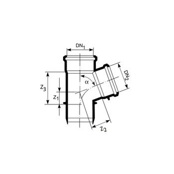 Trójnik MAGNAPLAST KG 2000 KGEA 45' PP-md DN 400 x DN 400 x DN 400 (ww x ww x wz), kolor zielony