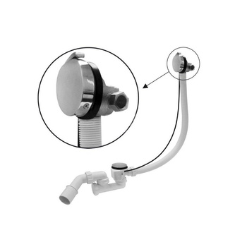 Zestaw odpływ-przelew.wannowy z odejściem 40/50mm z mech.napełniającym i autom. mosiądz CHROM
