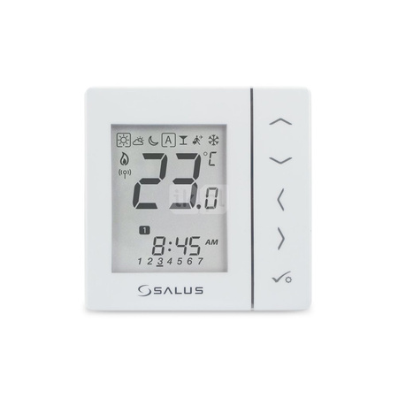 Regulator temperatury SALUS VS10WRF bezprzewodowy Zigbee z wyświetlaczem, montaż podtynkowy