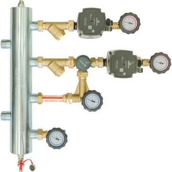 Zestaw mieszający ze sprzęgłem hydraulicznym BPS 906, człon bez mieszania i z zaworem obrotowym ARV 362, pompy Grundfos UPM3