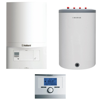 Pakiet - Kocioł gazowy jednofunkcyjny VAILLANT ecoTEC pro VC 146/5-3 kondensacyjny wiszący 5.9-15.3 kW + Czujnik c.w.u. + Regulator calorMATIC 350 + Zasobnik c.w.u Lindo 150L