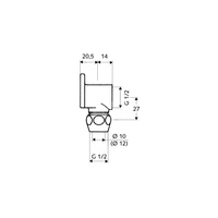 Trójnik z tarcza scienna 1/2" x 12 mm,